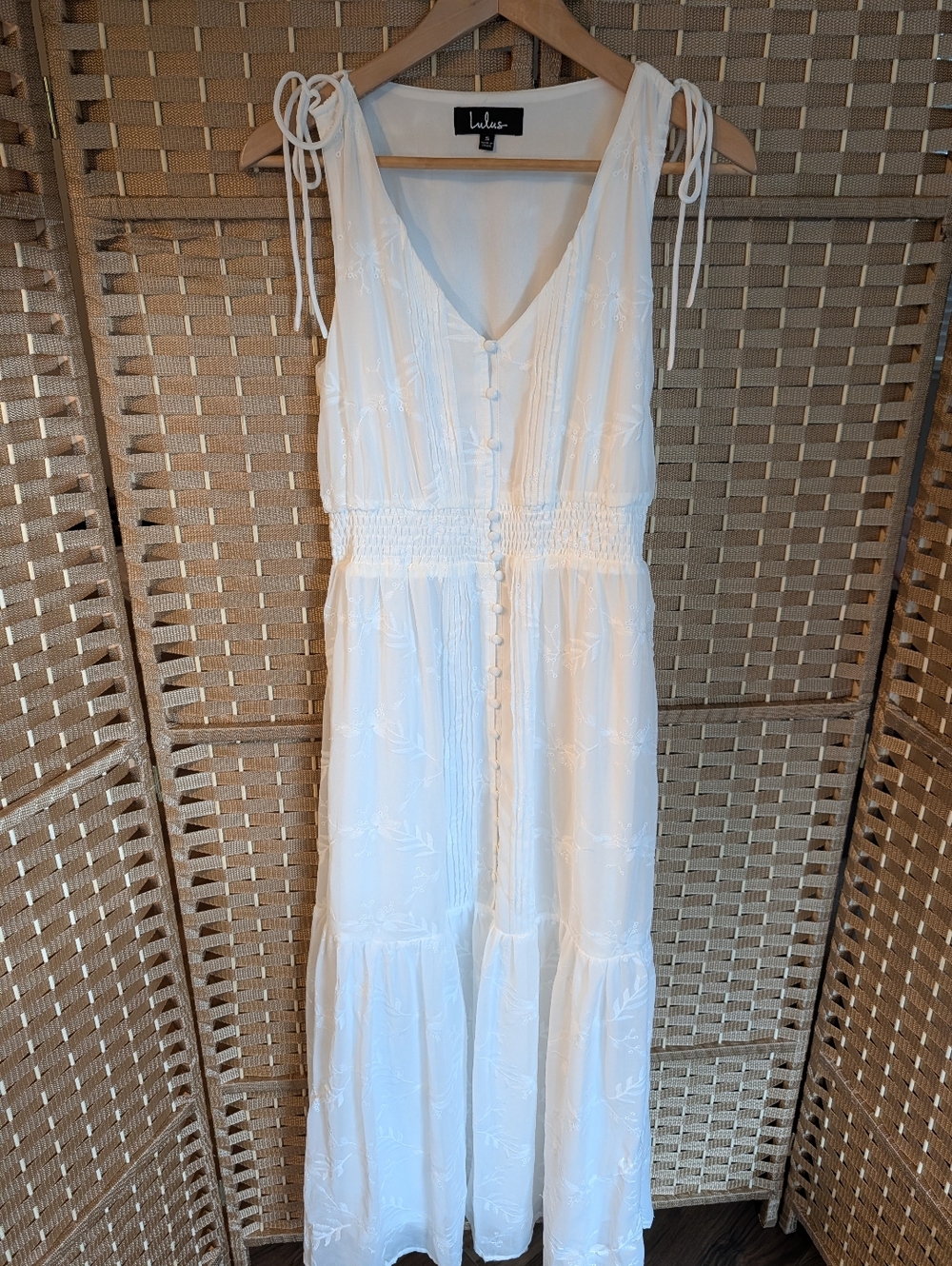Lulus White Embroidered Maxi Dress-Small